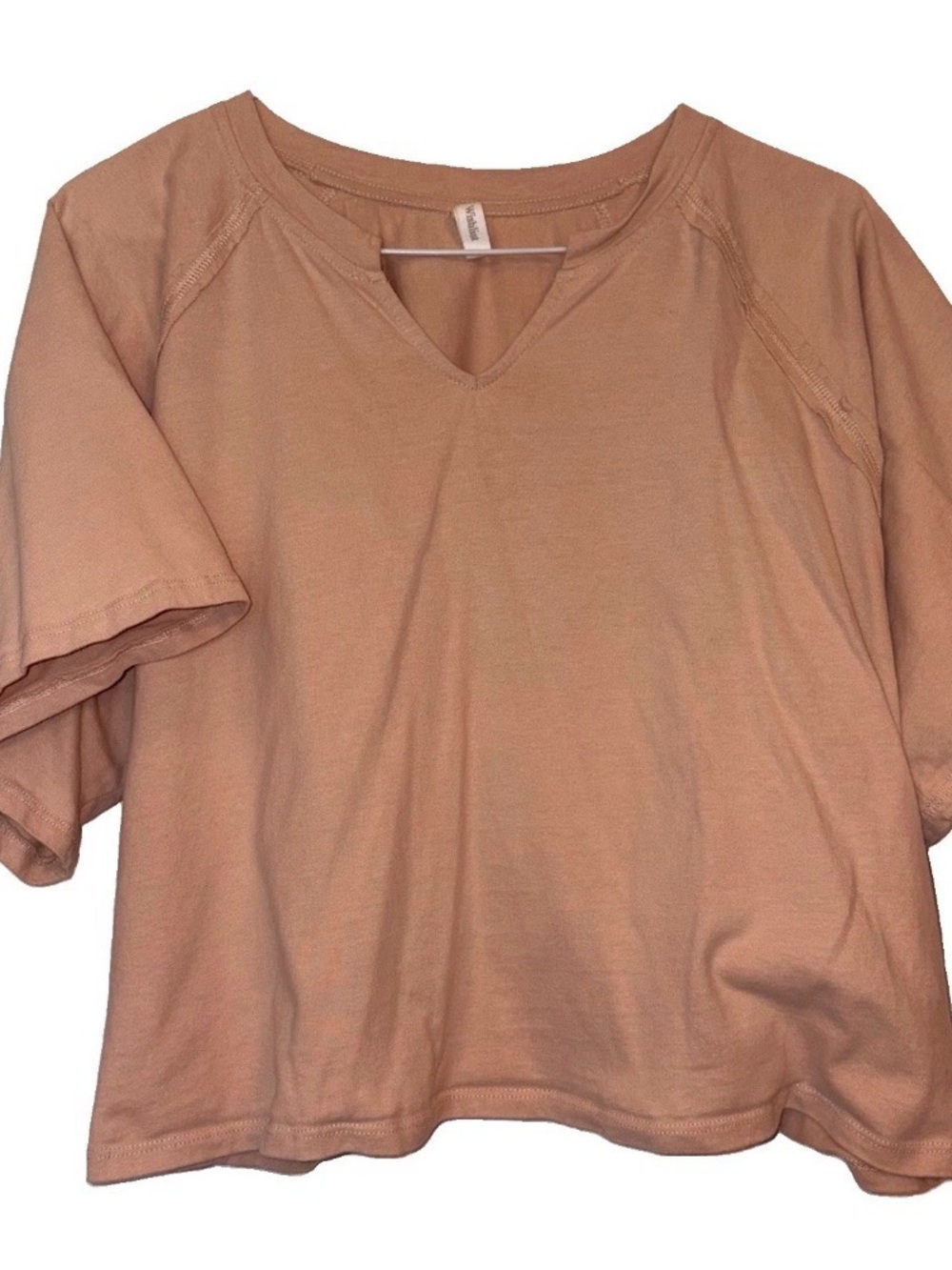 Wishlist Short Sleeve V-Neck Top - Tan